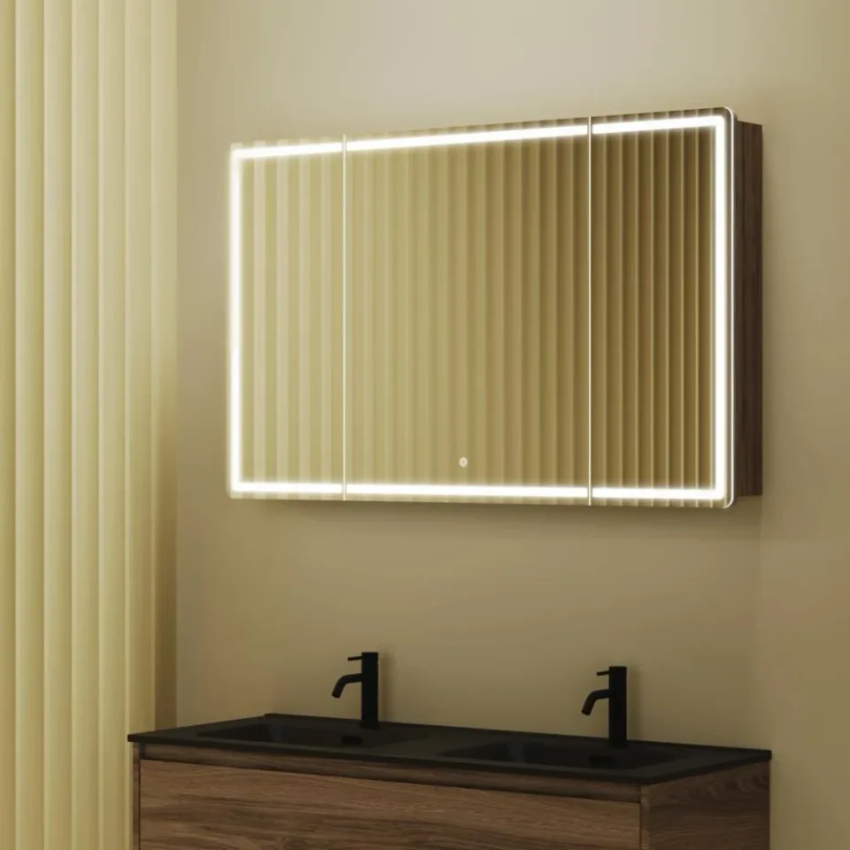 Зеркало-шкаф Sancos Mirror 119*74 с Led подсветкой дуб чарльстон