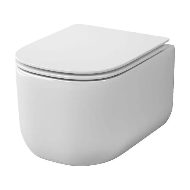 Унитаз подвесной Grossman Thin Rim GR-5605SQ (520х374х355) тонкий ободок,белый с тонкой крышкой,микролифт,смыв торнадо