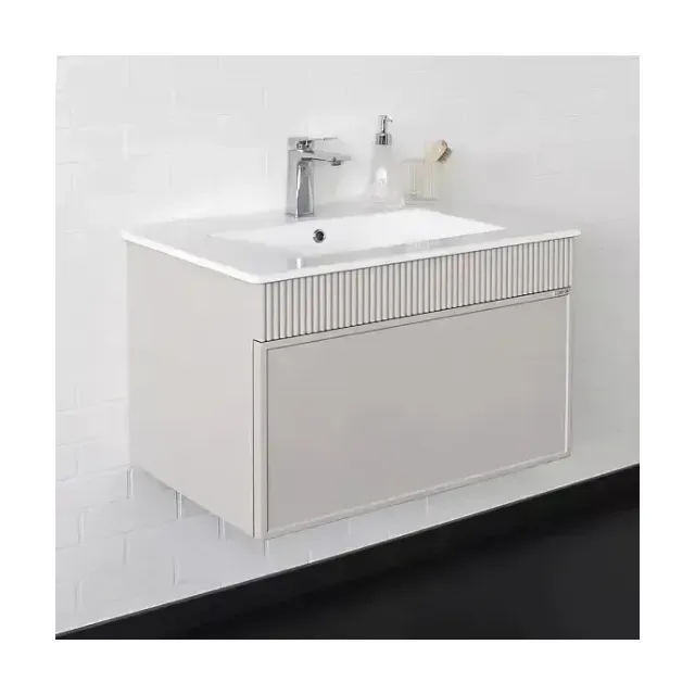 Тумба с раковиной Comforty Мадрид 70 серый шёлк (раковина 70Е)