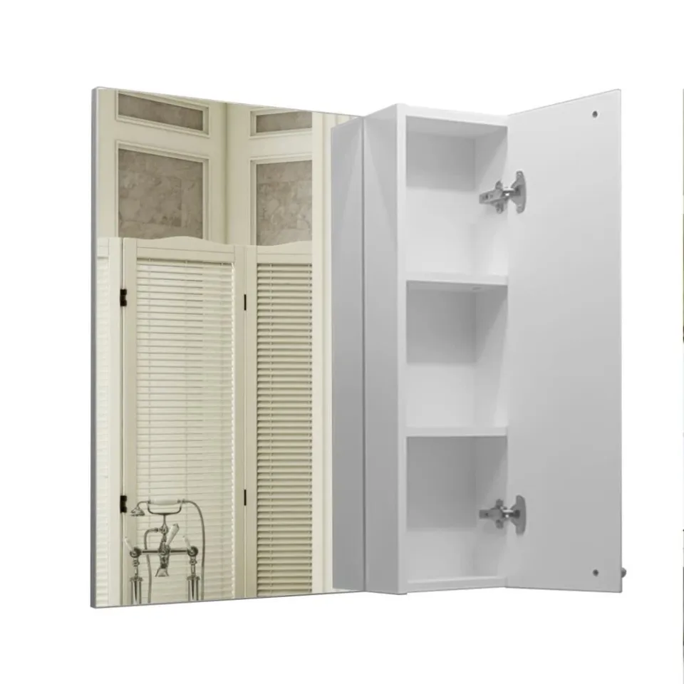Зеркало-шкаф Comforty Неаполь 80 белый глянец