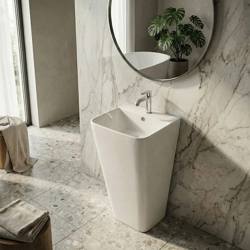 Раковина напольная Azario FRETTA SQUARE 44х38х83.5 узкий борт (1 место)