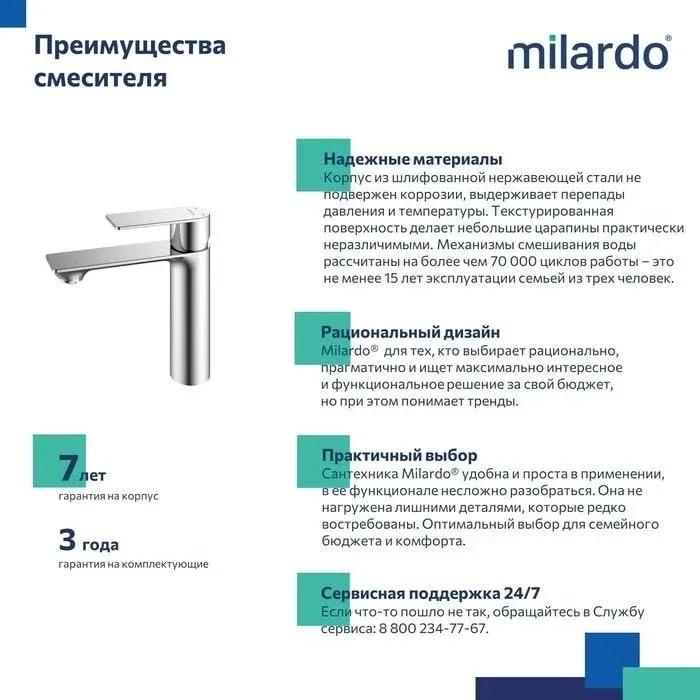 Смеситель Milardo Мейз (Maze) MAZBN00M01 для раковины сатин