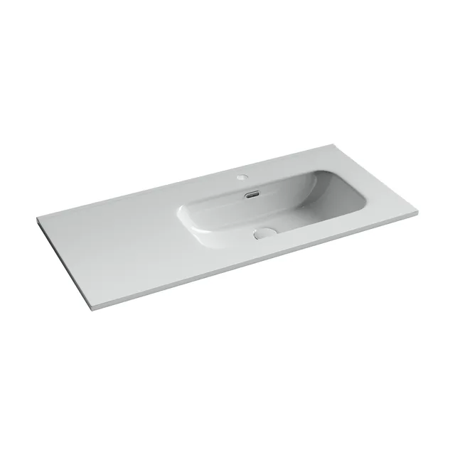 Раковина из сантехнического фарфора Ceramica Nova Элемент (Element) 101 см CN7003R накладная цвет белый