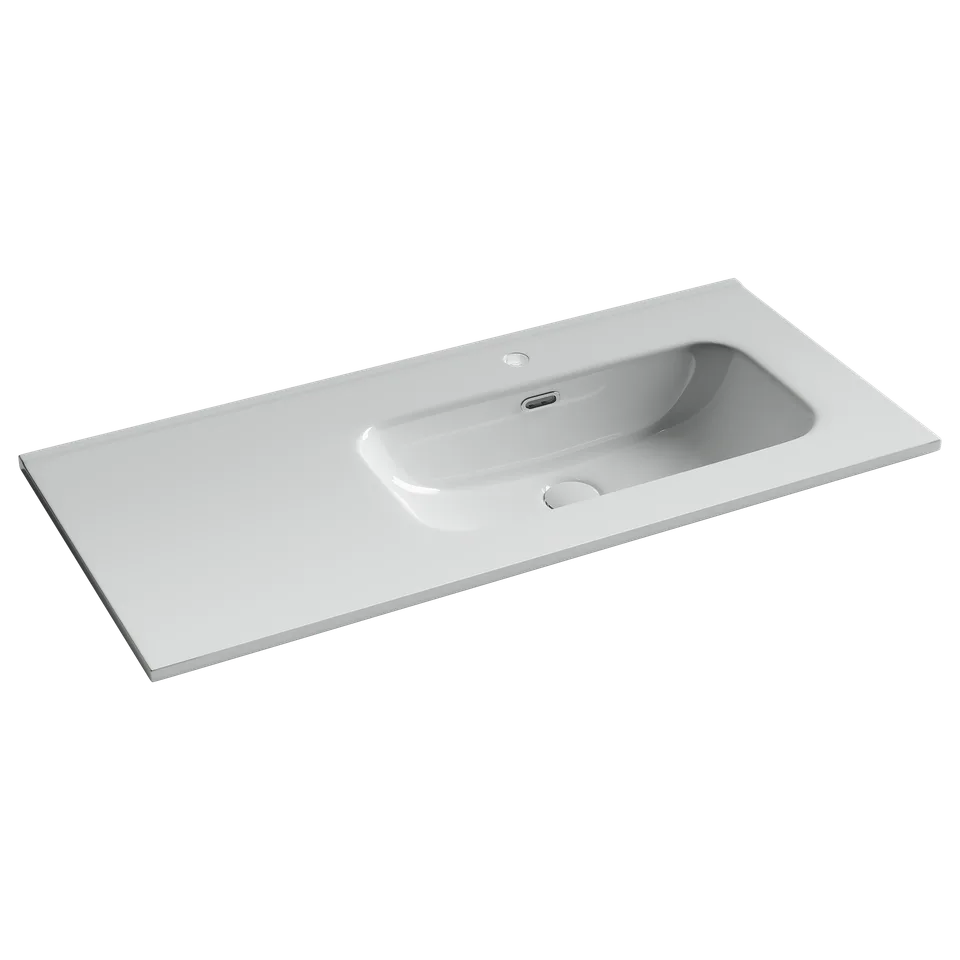 Раковина из сантехнического фарфора Ceramica Nova Элемент (Element) 101 см CN7003R накладная цвет белый