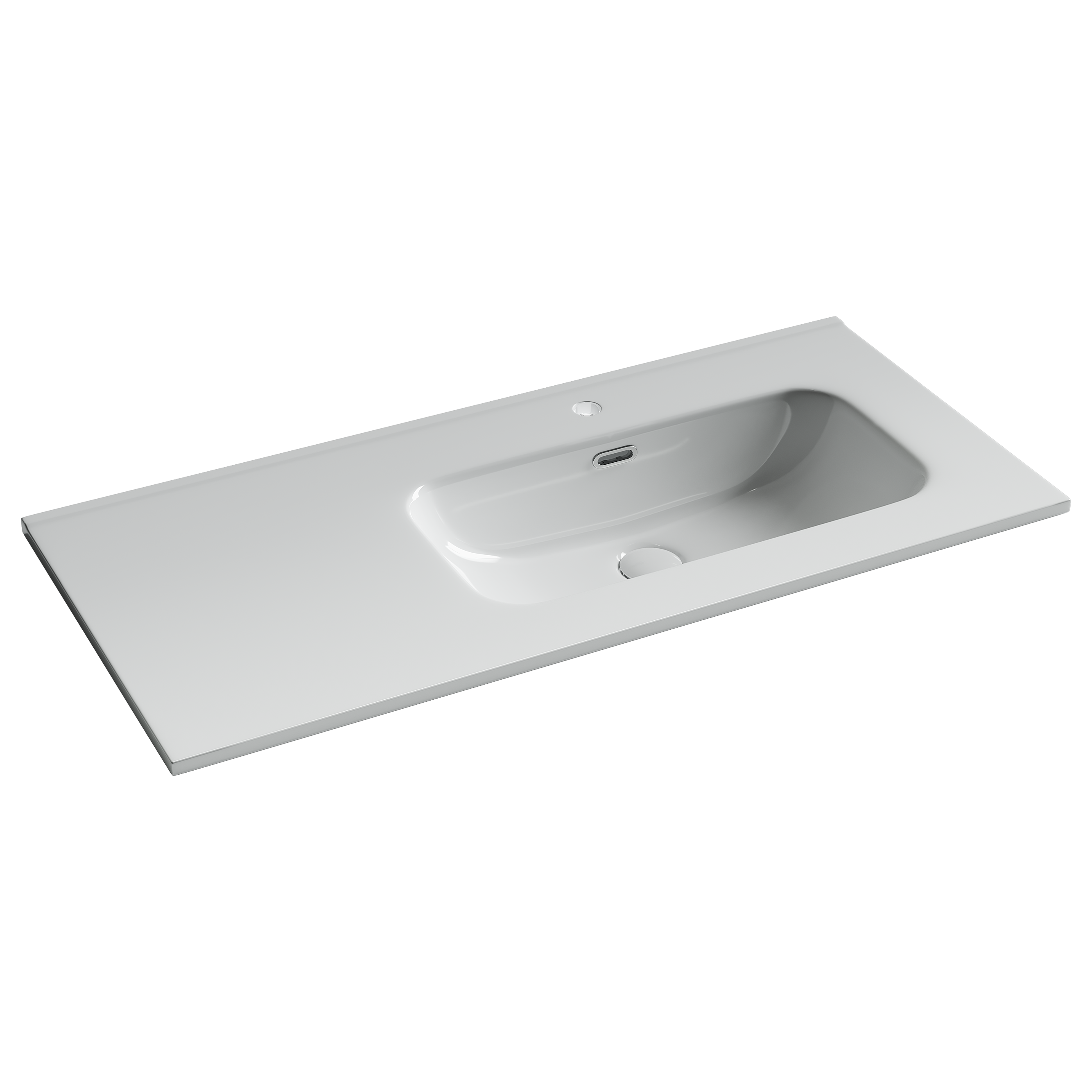 Раковина из сантехнического фарфора Ceramica Nova Элемент (Element) 101 см CN7003R накладная цвет белый
