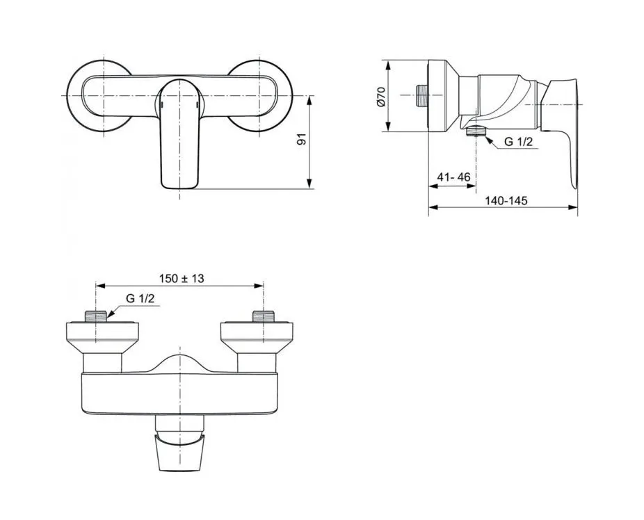 Смеситель Ideal Standard Connect Air A7032AA для душа