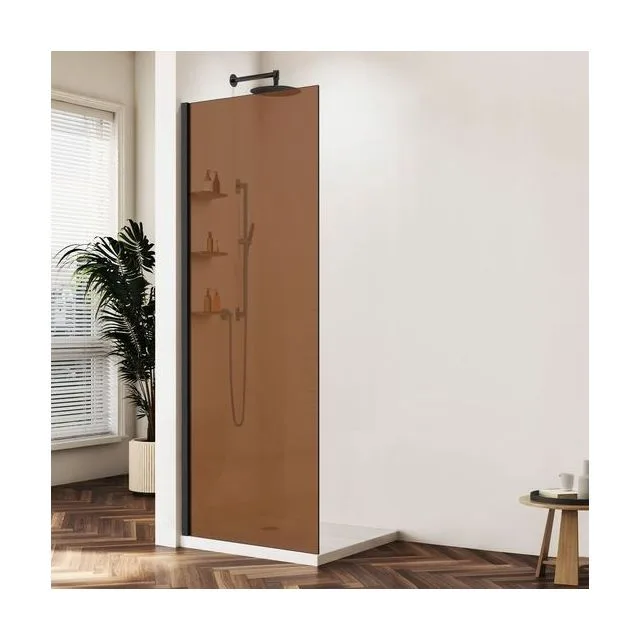 Душевая перегородка Vincea Волк-Ин (Walk-In) VSW-1HWS100GSB 100х200 стекло тонированное 8 мм профиль черный