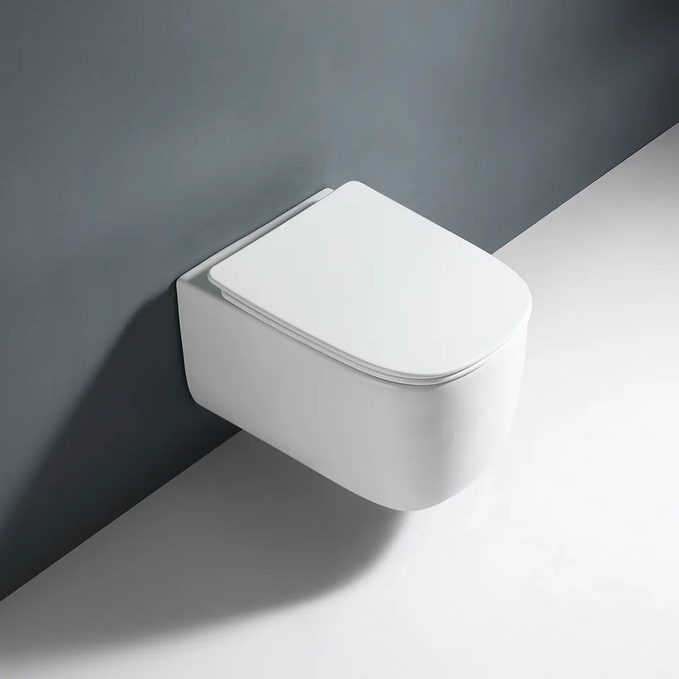 Унитаз подвесной Grossman Thin Rim GR-5605SQ (520х374х355) тонкий ободок,белый с тонкой крышкой,микролифт,смыв торнадо,1 место