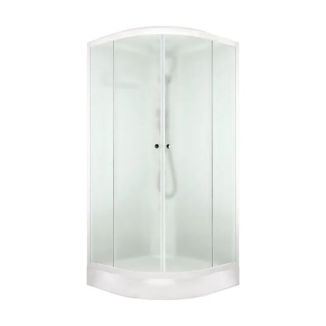 Душевая кабина Domani-Spa Delight Slim 99 (90х90 см) — белые стенки, сатин-матированные стекла, белый профиль