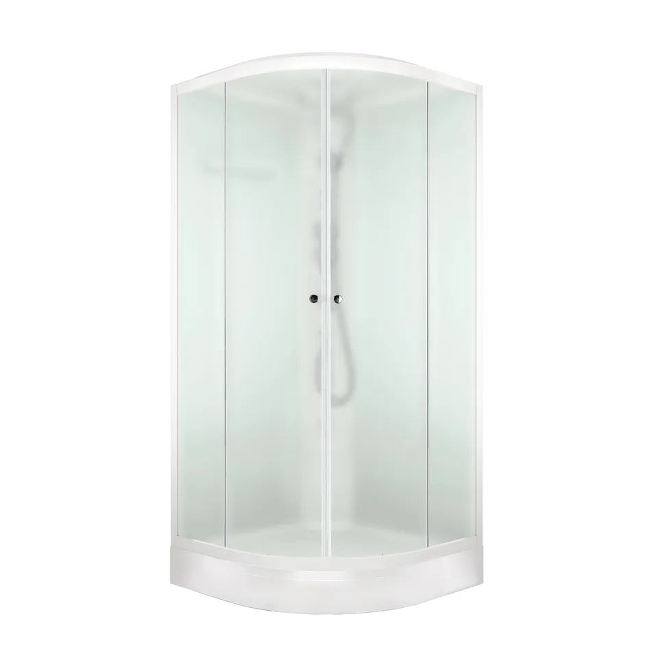 Душевая кабина Domani-Spa Delight Slim 99 (90х90 см) — белые стенки, сатин-матированные стекла, белый профиль
