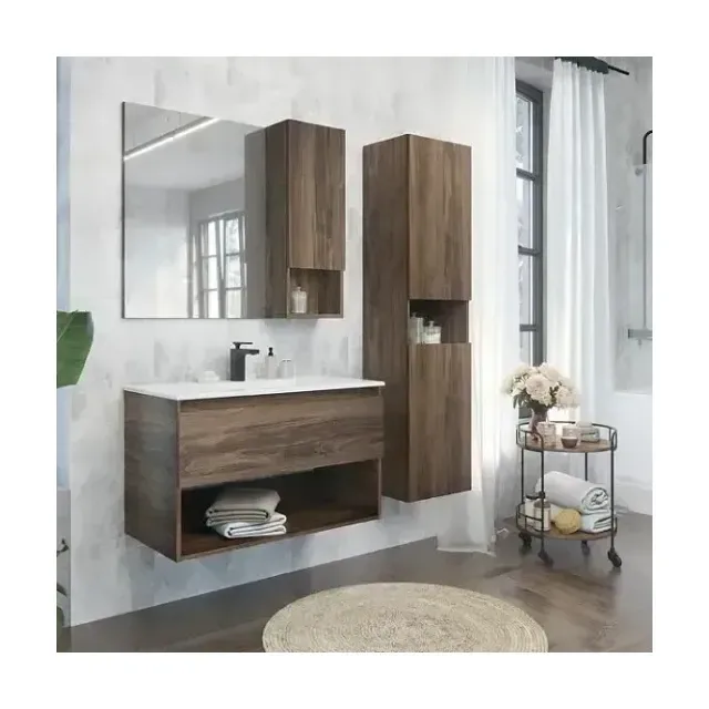 Комплект мебели Comforty Бордо 90 дуб темно-коричневый (раковина Quadro 90)