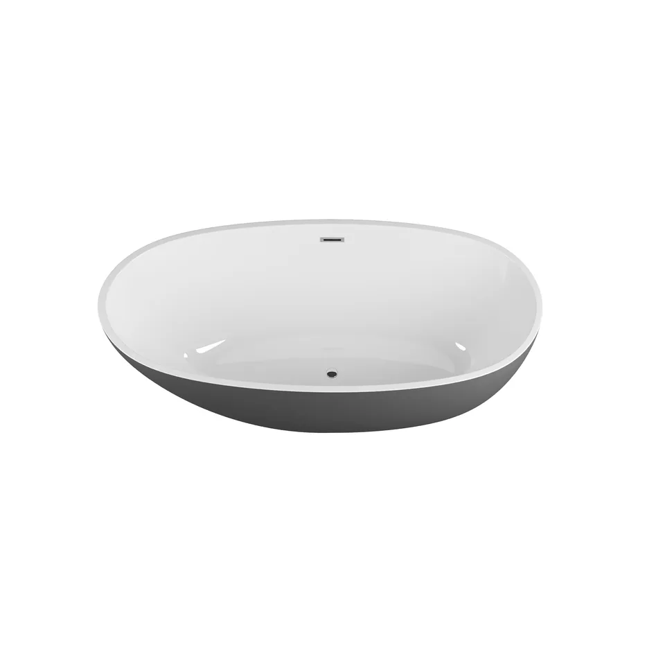 Ванна отдельностоящая Grossman Fly GR-1104MB (170х75х58) цвет черный/белый матовый,1 место