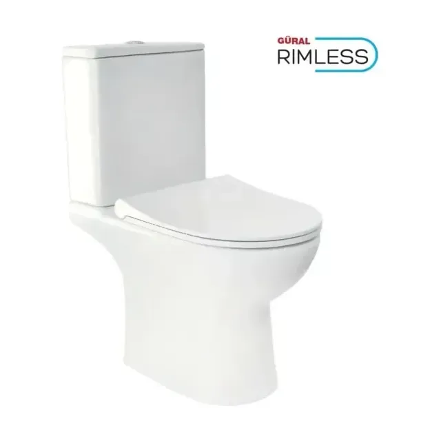 Унитаз-компакт Gural Vit Tria 34,6*61 безободковый с крышкой-сиденьем микролифт Slim