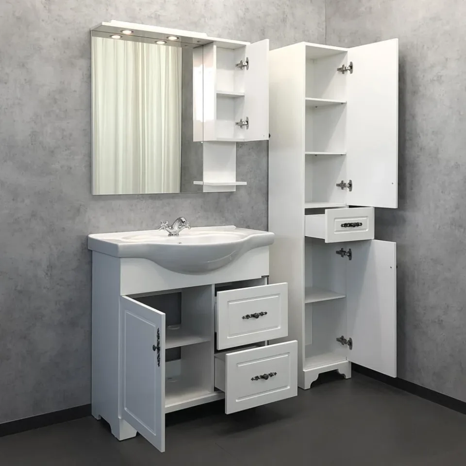 Зеркало-шкаф Comforty Севилья 85 слоновая кость