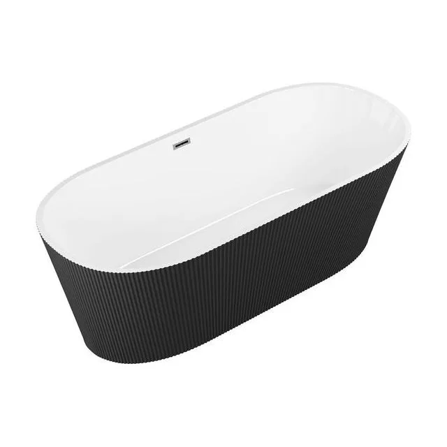 Ванна отдельностоящая Grossman Forta GR-27021MB (170х75х58) цвет черный/белый матовый