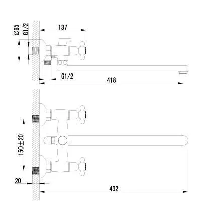 Смеситель Lemark Standart универсальный LM2112C