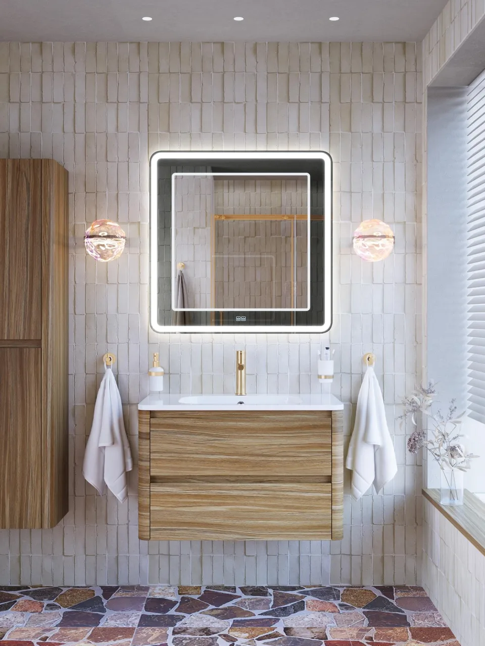 Зеркало со встроенной и контурной подсветками CEZARES CZR-SPC-RELAX-1200-800-LED-TCH-BR