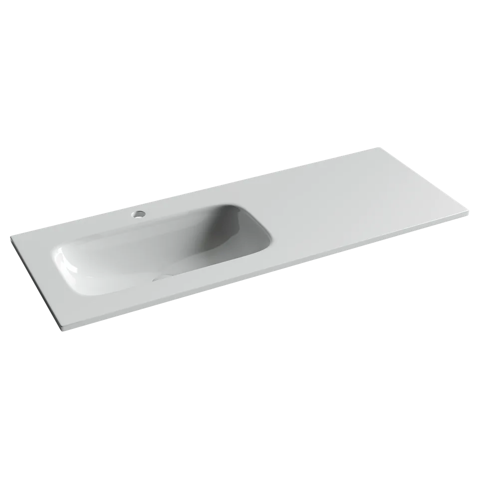Раковина из сантехнического фарфора Ceramica Nova Грация (Grace) 121 см CN7020 накладная цвет белый