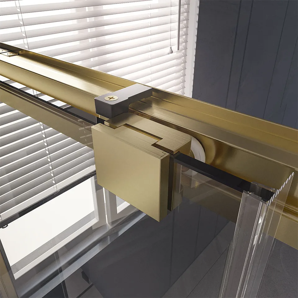 Боковая панель Veconi Premium Trento SP-30G, 800х2000, брашированное золото, стекло прозрачное