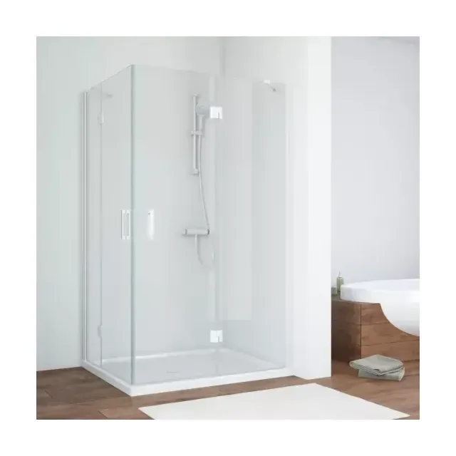 Душевой уголок AFA-F NOVO 120*110 01 crystalvision R, профиль белый, стекло crystalvision