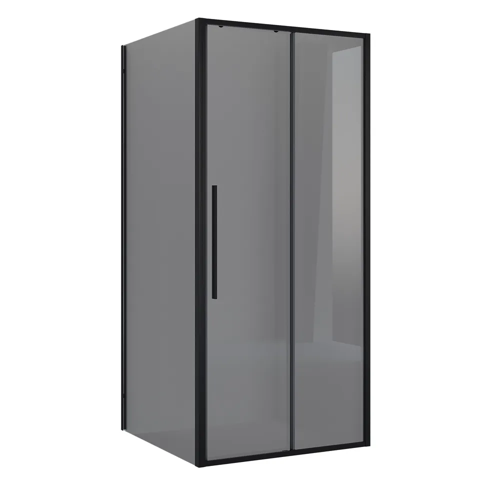 Душевое ограждение Niagara Nova NG-85-10TB-TB80-34 (100х80х195) прямоугольник,черный матовый,дверь раздвижная,стекло тонированное,2 места