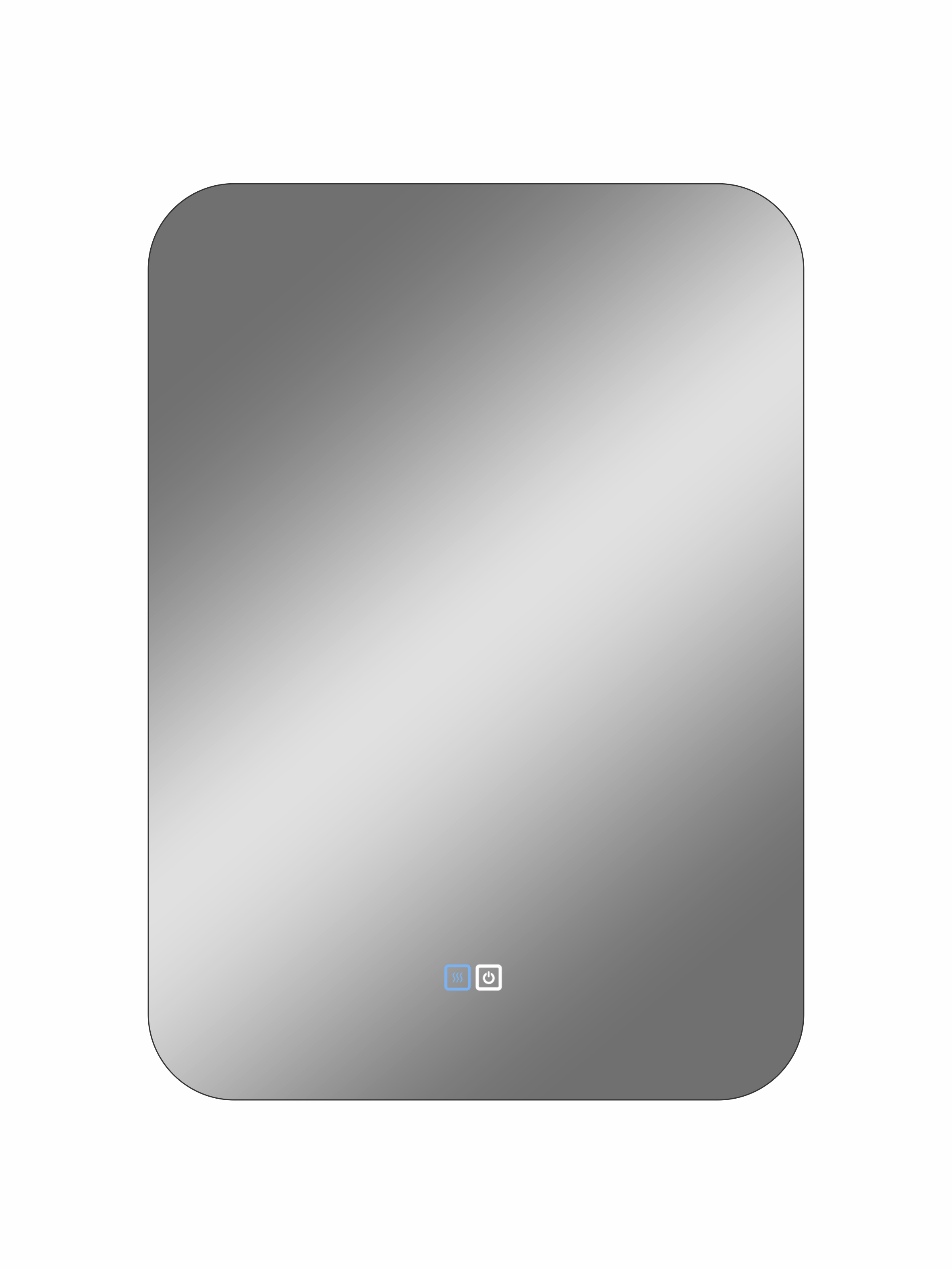 Зеркало Zled-B с LED-подсветкой, 50*70см, прямоугольное, с антизапотеванием
