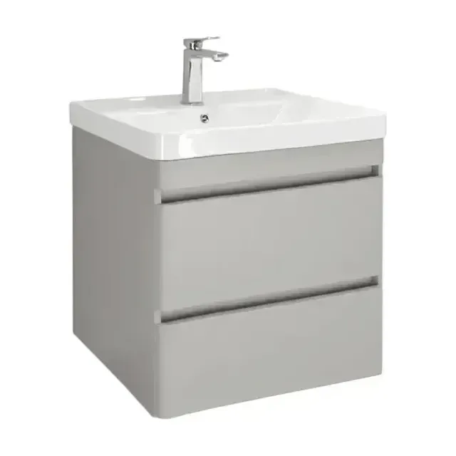 Тумба с раковиной Comforty Енисей 60П2 альпийский иней (раковина Comforty 4460)