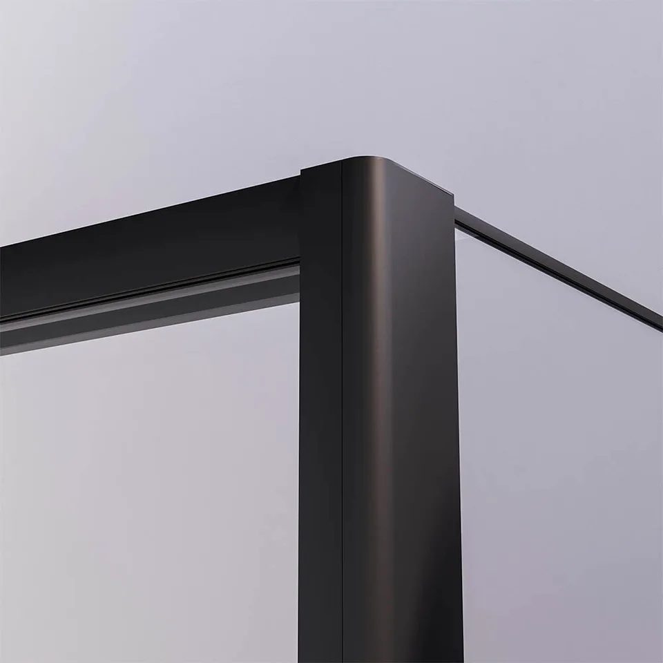 Боковая панель Veconi Premium Prato SP B, 900x2000, черный матовый, стекло прозрачное