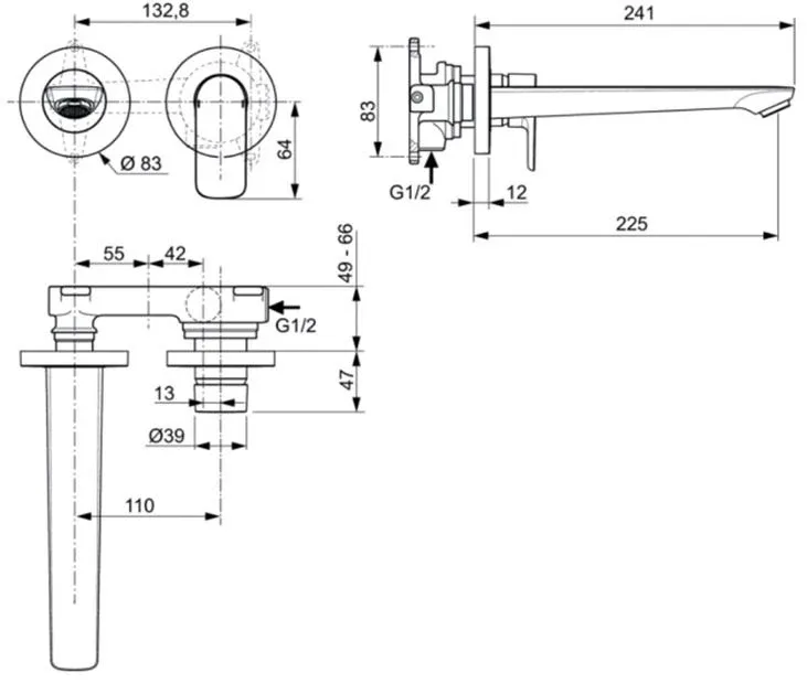 Смеситель Ideal Standard Connect Air A7009AA+A5948NU для раковины скрытый монтаж