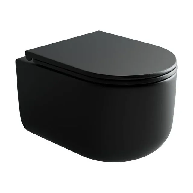 Унитаз подвесной Ceramica Nova Ульма (Ulma) CN4006MB черный матовый с сиденьем микролифт смыв воронка-водоворот