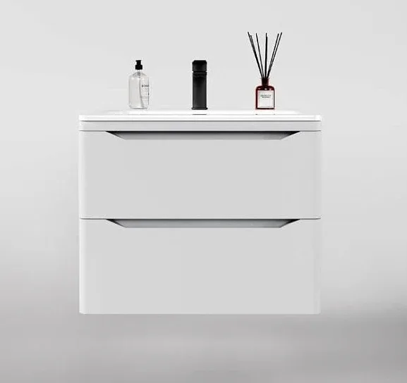 Тумба с раковиной Style Line Марелла Люкс 70 подвесная белая матовая