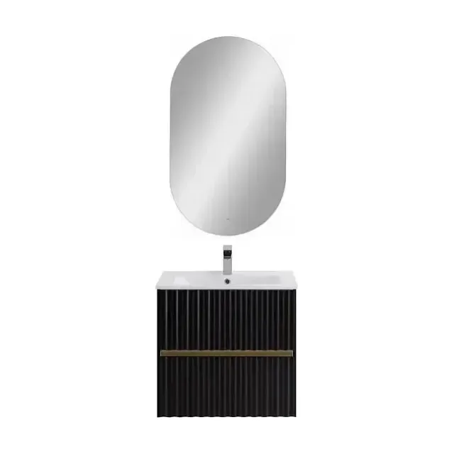 Комплект мебели Art&Max Элегант/Elegant 60 с LED подсветкой ручек черный матовый