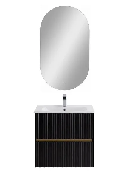Комплект мебели Art&Max Элегант/Elegant 60 с LED подсветкой ручек черный матовый