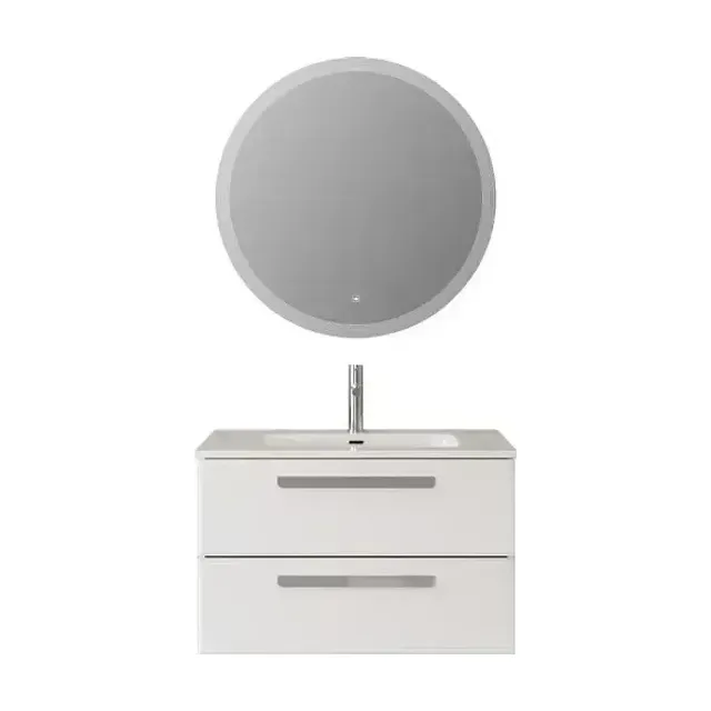 Тумба с раковиной Cezares Эко-Кер (Eco-Cer) 80 белый глянцевый (раковина CZR-8095-80)