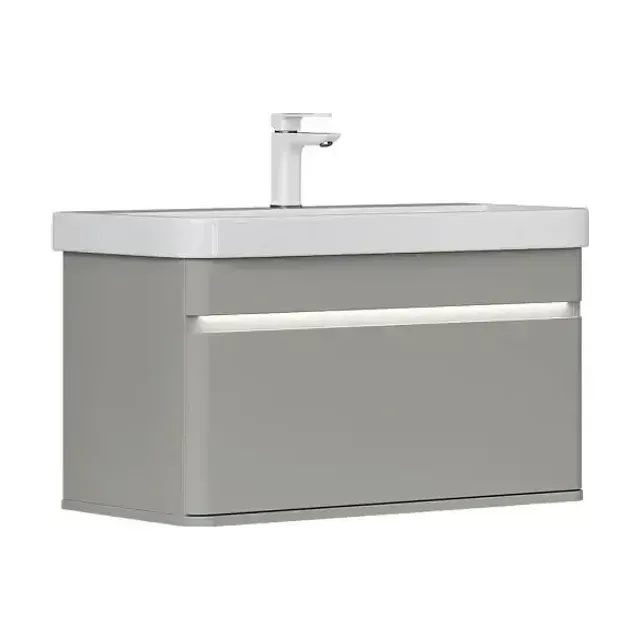 Тумба с раковиной EQUIL Элеганте/Elegante 80 белый (раковина Nice (9595-80)-25.27)