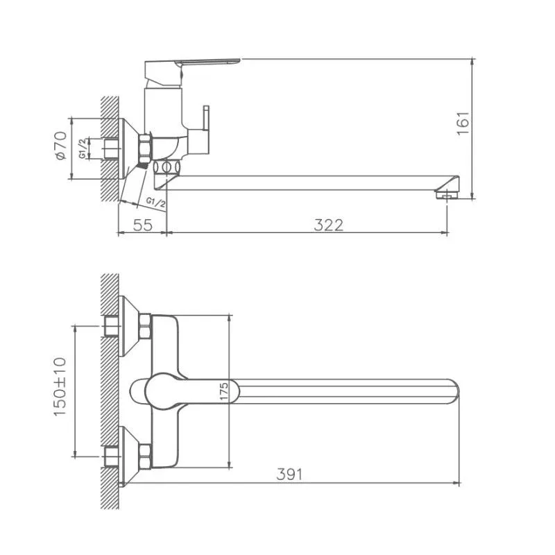 Смеситель Haiba HB22557-8 универсальный белый