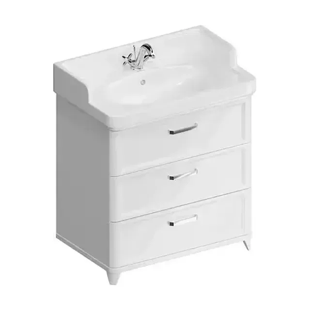 Тумба с раковиной Kerama Marazzi Pompei 80 белый глянец, 3 ящика