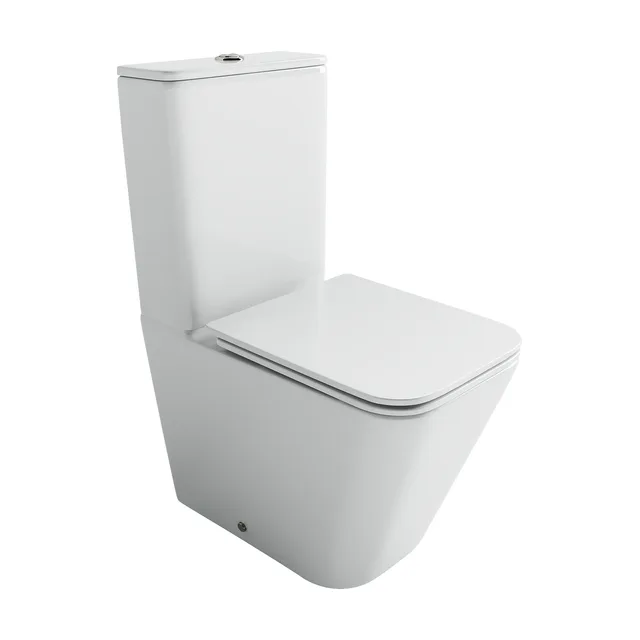 Унитаз напольный с бачком Ceramica Nova Кубик (Cubic) CN1803T белый с сиденьем микролифт смыв торнадо