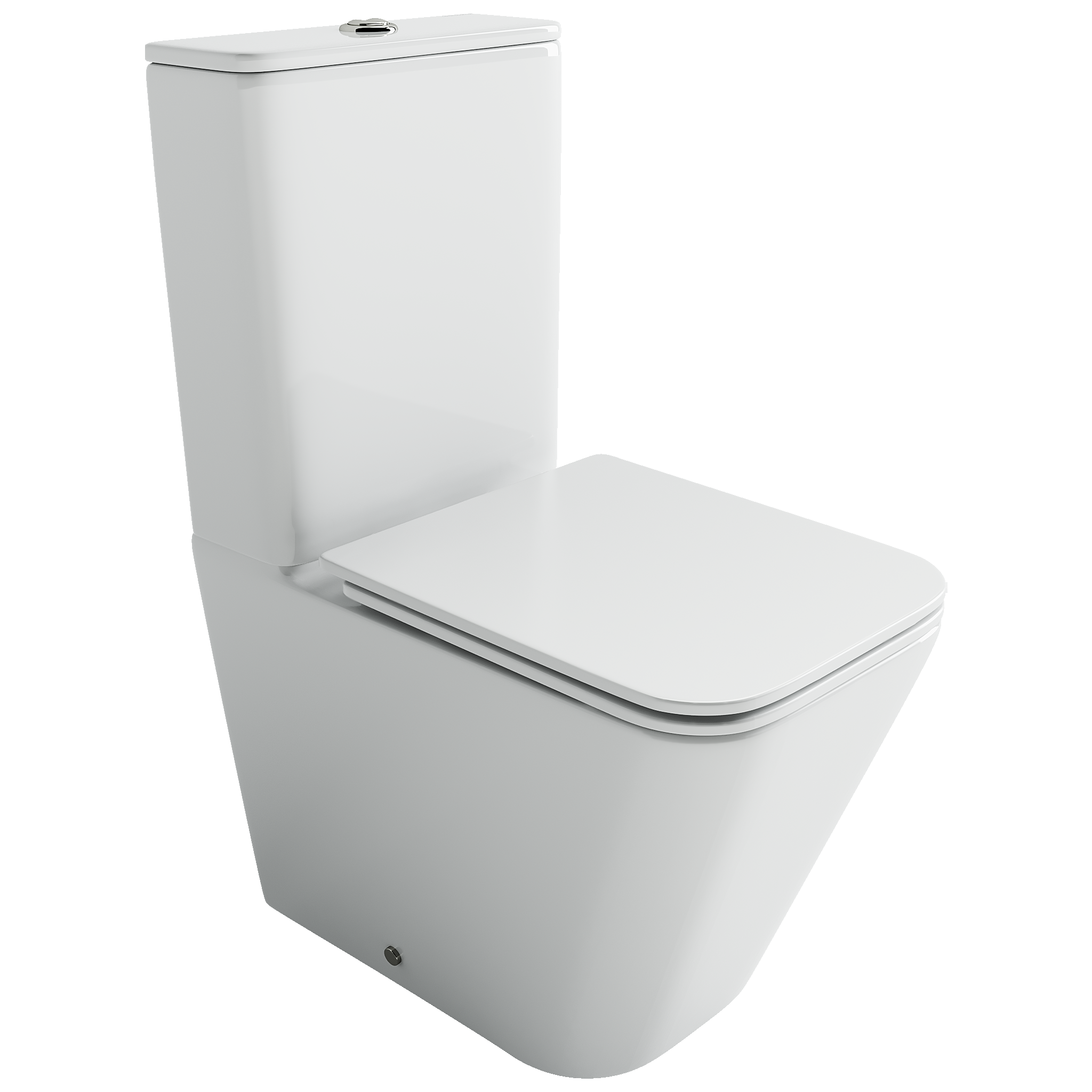 Унитаз напольный с бачком Ceramica Nova Кубик (Cubic) CN1803T белый с сиденьем микролифт смыв торнадо