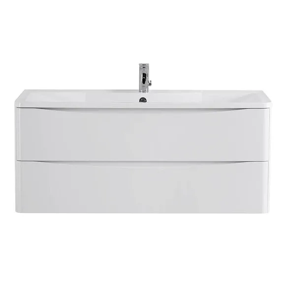 Тумба с раковиной BelBagno Аква (Acqua) 120 белый глянец (с белой раковиной)