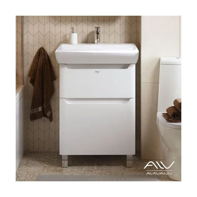 Тумба с раковиной Alavann Lana 60 СТ-5701-0600-00 белая напольная
