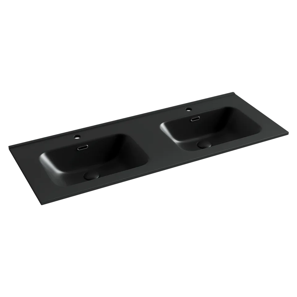 Раковина из сантехнического фарфора Ceramica Nova Элемент (Element) 121 см CN7004MB накладная цвет черный матовый