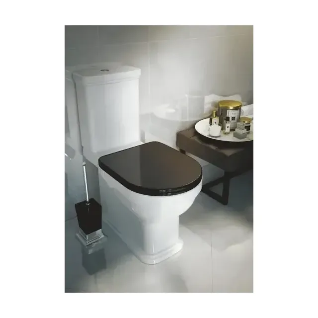 Унитаз-компакт Kerama Marazzi Pompei 37*67,6 с черной крышкой-сиденьем микролифт