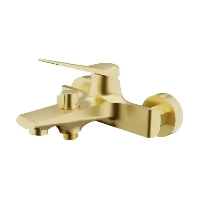 Смеситель Esko Shanghai Gold SHA54Gold для ванны и душа, c аксессуарами, брашированное золото