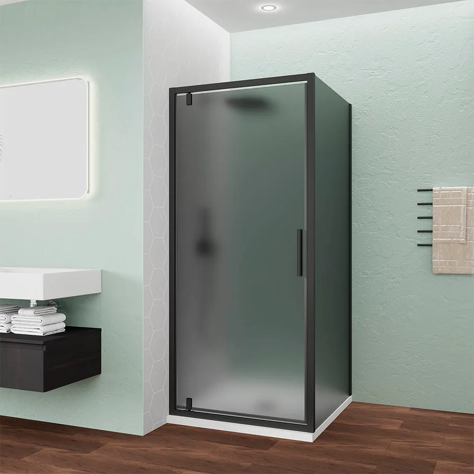 Боковая панель Veconi Ottimo SP B, 700х1900 черный матовый, стекло тонированное матовое
