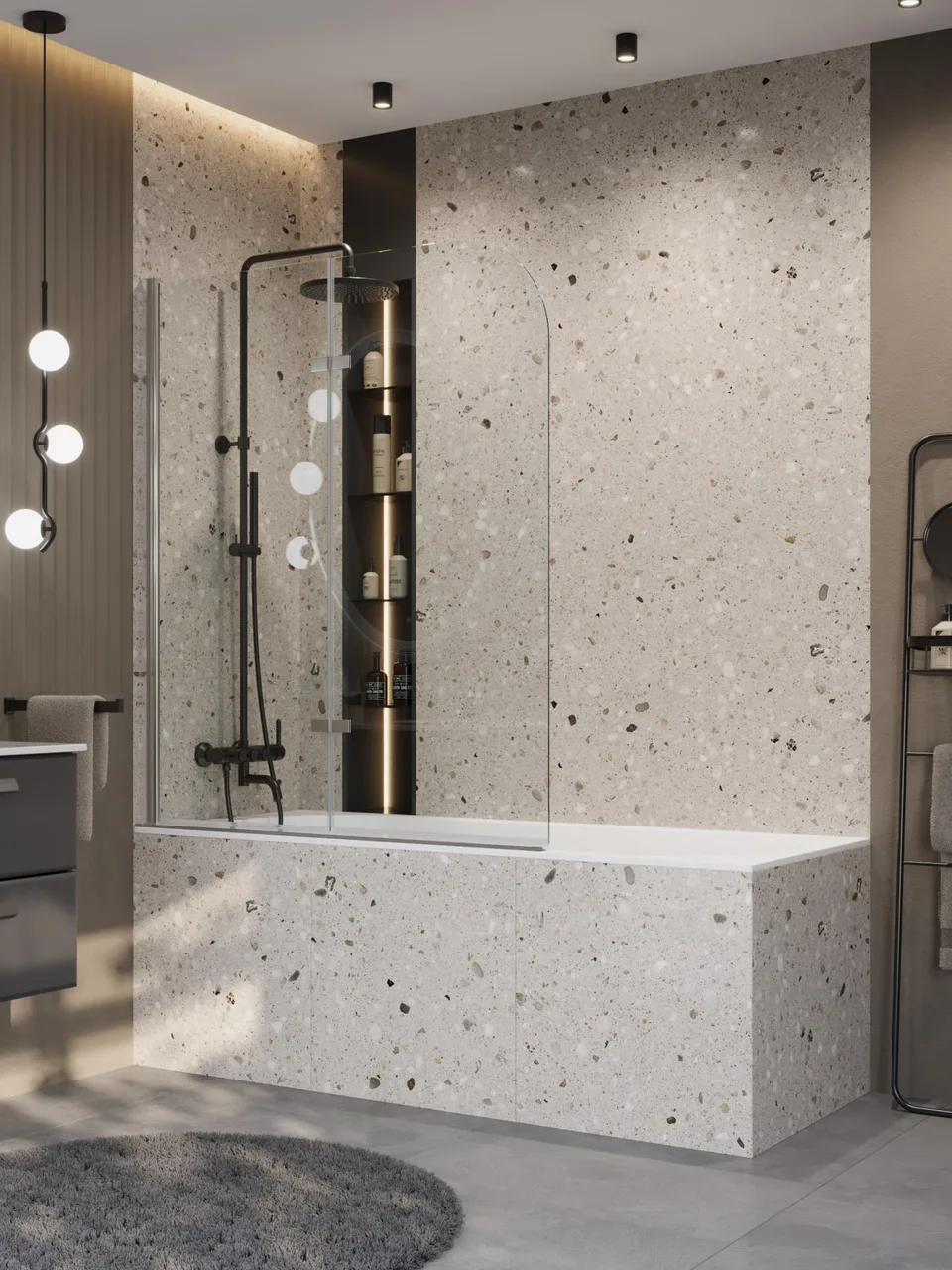Ванна из искусственного камня Solid Surface встраиваемая CEZARES CZR-ECO-170-70-46-SSB
