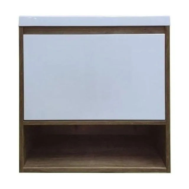 Тумба с раковиной Эстет Monaco Wood 60 1 ящик белая/дуб рустикальный ФР-00010681