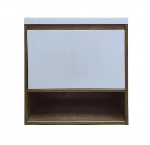 Тумба с раковиной Эстет Monaco Wood 60 1 ящик белая/дуб рустикальный ФР-00010681