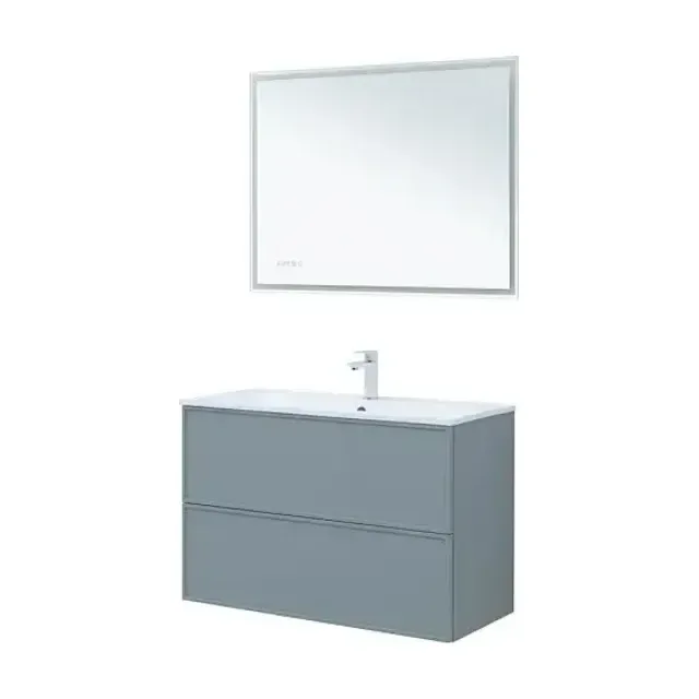 Комплект мебели Aquanet Арт 100 мисти грин Soft Touch (тактильный матовый), раковина Арт 100