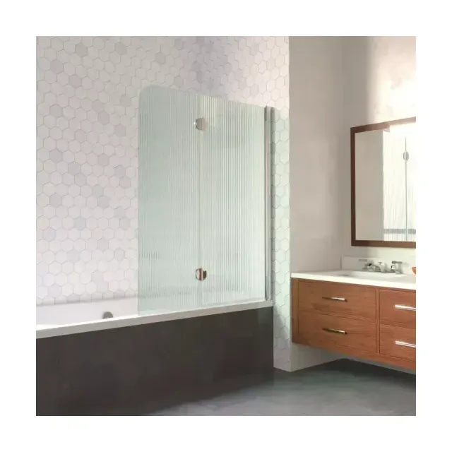 Шторка на ванную E2V LUX 120 08 Moru R, профиль глянцевый хром, стекло Moru